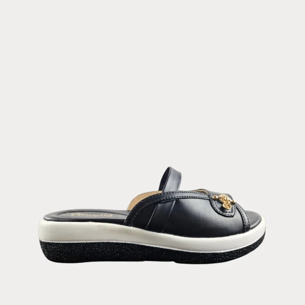 Steppia Black Skin Medicated Ladies Sandal S2212